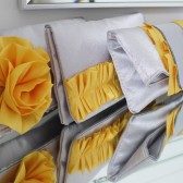 Silver and yellow bridesmaids