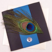 Tri Fold Gem Peacock Invitation Set
