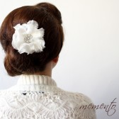 Ella Silk Organza Flower with Swarovski Rhinestones and Pearls by Mauve Binchely / Bridal Hair Pin / Weddings / Hair Accessories