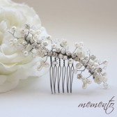 Final SALE Aileen Swarovski Elements and Ivory Roses Bridal Hair Comb by Mauve Binchely / Beautiful Side Piece/ Weddings