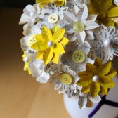 Yellow and White Atlas Paper Flower Bouquet