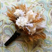 Ivory Paper Flower Bouquet with Natural Paper Accents