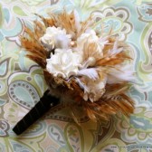 Ivory Paper Flower Bouquet with Natural Paper Accents
