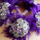 Aqua and Purple Encyclopedia Page Flower Bouquet