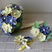 Blue and Yellow Atlas Page Flower Bouquet