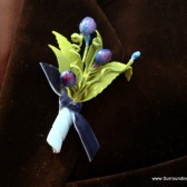 Whimsical Blue Beaded Boutonniere