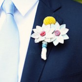 White Map Boutonniere