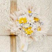 Elegant Yellow, White and Silver Paper Flower Bouquet