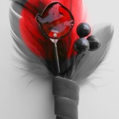 Ghost Busters Red Feather Boutonniere