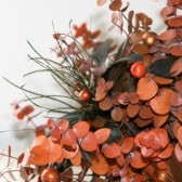 Burnt Orange Bridal Bouquet with Copper and Cognac - Natural Dried Flowers