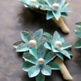 Aqua Atlas Trio Boutonniere Vintage Map Pages