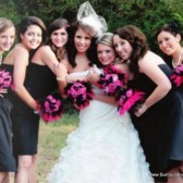 Hot Pink and Black Feather Bouquet
