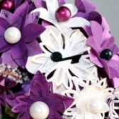 Fuschia and White Paper Flower Bouquet