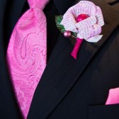 Pint Tinted Paper Flower Boutonniere
