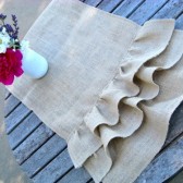 Triple Ruffle Burlap Table Runner