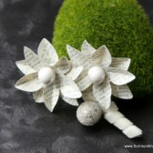 White Paper Flower Boutonniere