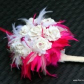 Hot Pink and White Feather Bouquet
