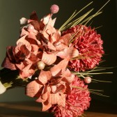 Pink and Coral Encyclopedia Bouquet - Vintage Encyclopedia Paper and Dried Flowers
