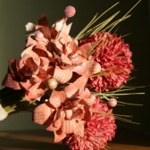 Pink and Coral Encyclopedia Bouquet - Vintage Encyclopedia Paper and Dried Flowers