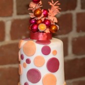 Pink and Orange Bead and Bauble Cake Topper