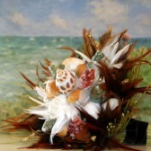 Feather and Shells Beach Wedding Bouquet