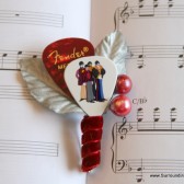 Red Beatles Guitar Pick Boutonniere
