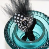 Black and White Skull Feather Boutonniere