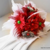 Red, Green and White Paper Flower Bouquet
