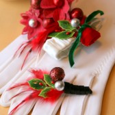 Holiday Red Holly Berry Corsage