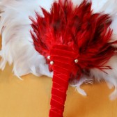 Red and White Feather Bouquet