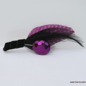 Contemporary Crystal Boutonniere Fuschia Pink with Feather