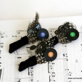 Record Album Boutonniere - Music Note and Record Charm 