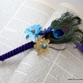 Custom Peacock Feather Guest Book Pen