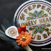 Orange and White Guitar Pick Boutonniere