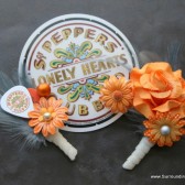 Orange and White Guitar Pick Boutonniere