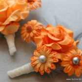 Orange and Grey Flower Corsage