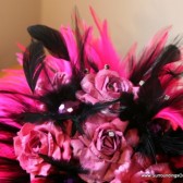 Hot Pink and Black Paper Flower Bouquet