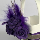 Custom Purple Paper Flower Flower Girl Basket Decoration