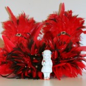 Red and Brown Feather Bouquet