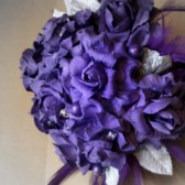 Royal Purple Paper Flower Bouquet with Silver Accents