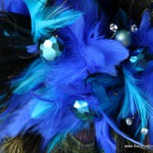 Royal Blue and Black Feather Bouquet