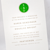 Classic Monogram Invitation Green
