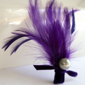 Purple Feathered Boutonniere