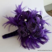 Royal Purple Paper Flower and Feather Bouquet