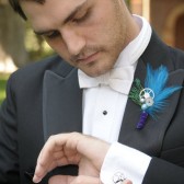Blue Gear Boutonniere