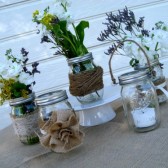 Ball Jars with Rustic Trim