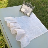 Single Ruffle White Burlap Table Runner