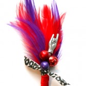Leopard Rock and Roll Boutonniere - Red and Purple
