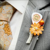 Orange and White Guitar Pick Boutonniere