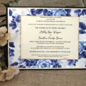 Wedding Invitation Blue White Floral